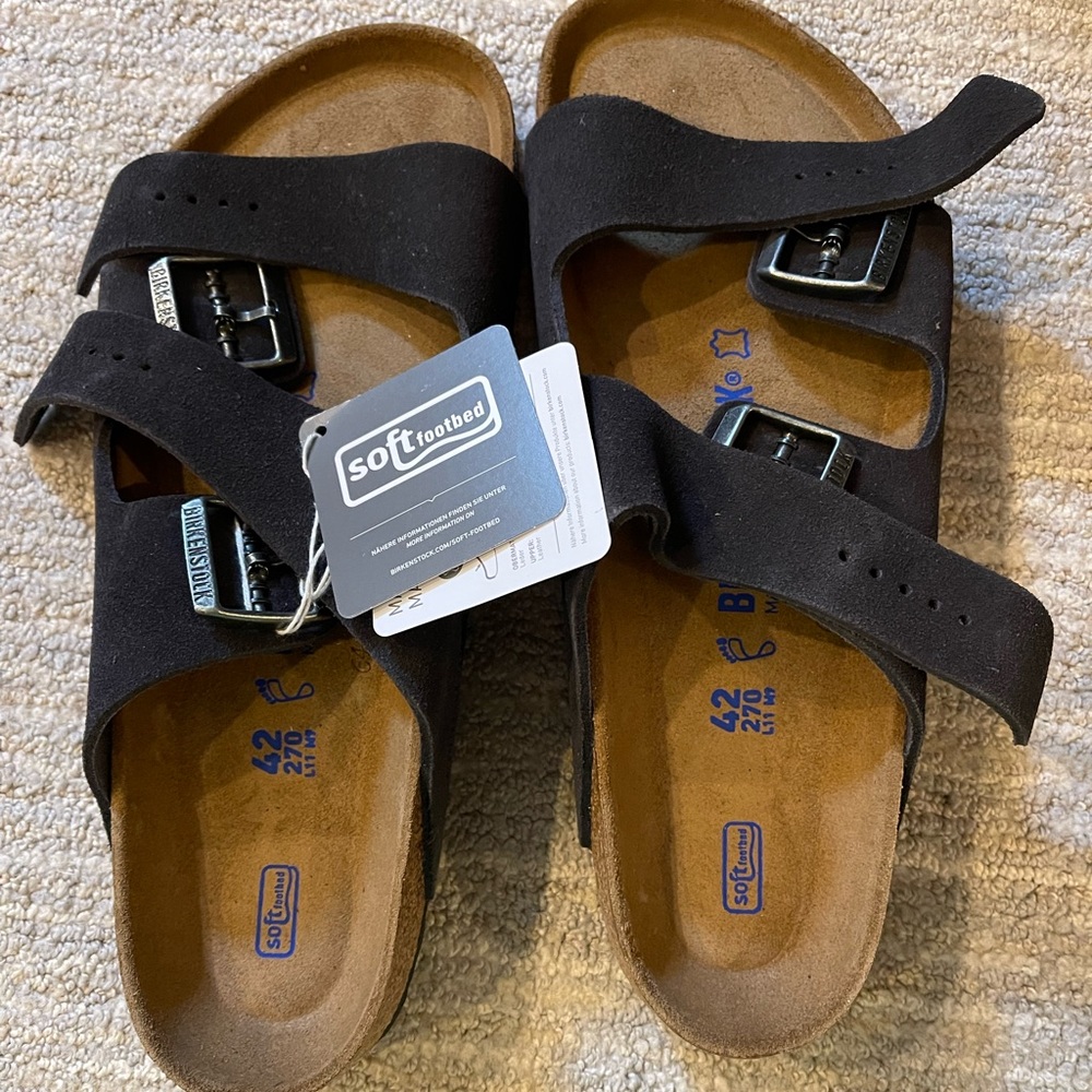 NEW IN BOX Men’s Birkenstock Arizona Suede Leather Sandals - Size 42